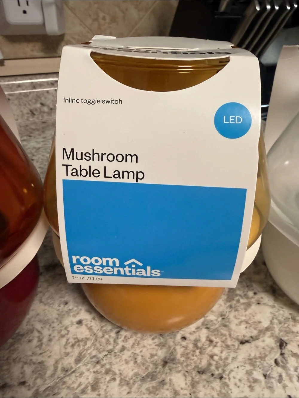 Room Essentials Red, Yellow, or White, (you pick) Mushroom Table Lamp